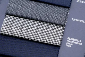 Black White Houndstooth Machine Washable Wool Fabric