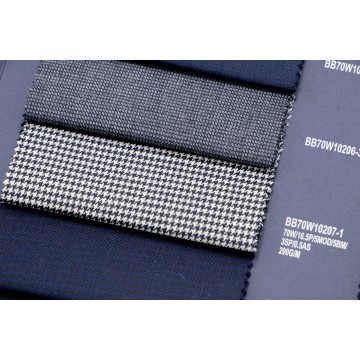Black White Houndstooth Machine Washable Wool Fabric