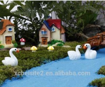CY309 White Swan moss micro landscape ornaments DIY Decoration for home office