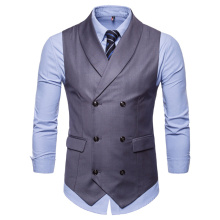 Brand Sleeveless Jacket Waistcoat Men Suit Vest Fashion Male British Style Cotton Blends Double Breasted Vintage Vests