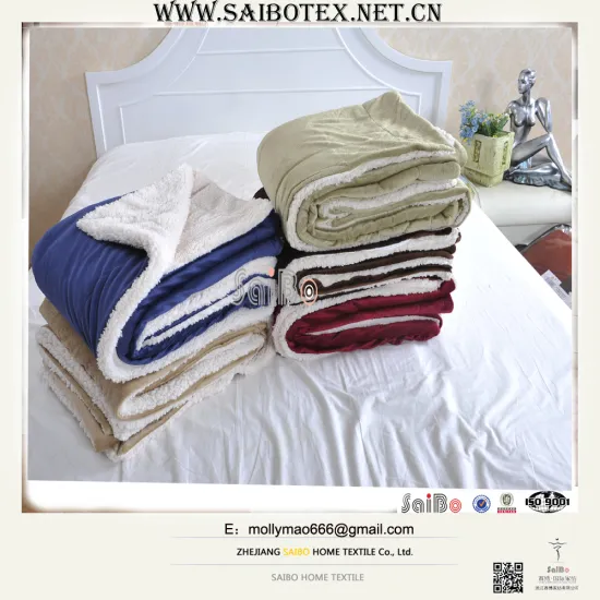 plain dyed micro mink sherpa warm softextile warm blanket
