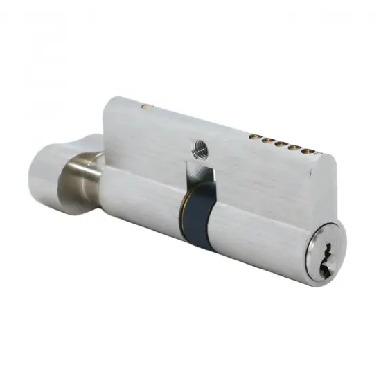 Security half door lock cylinder with nickel palted