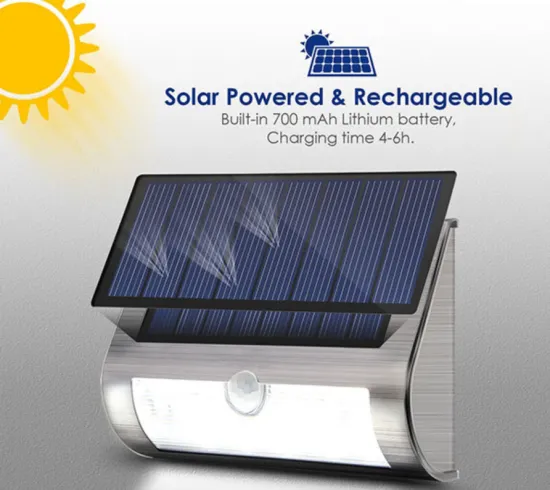 Solar outdoor sensor light with long battery life