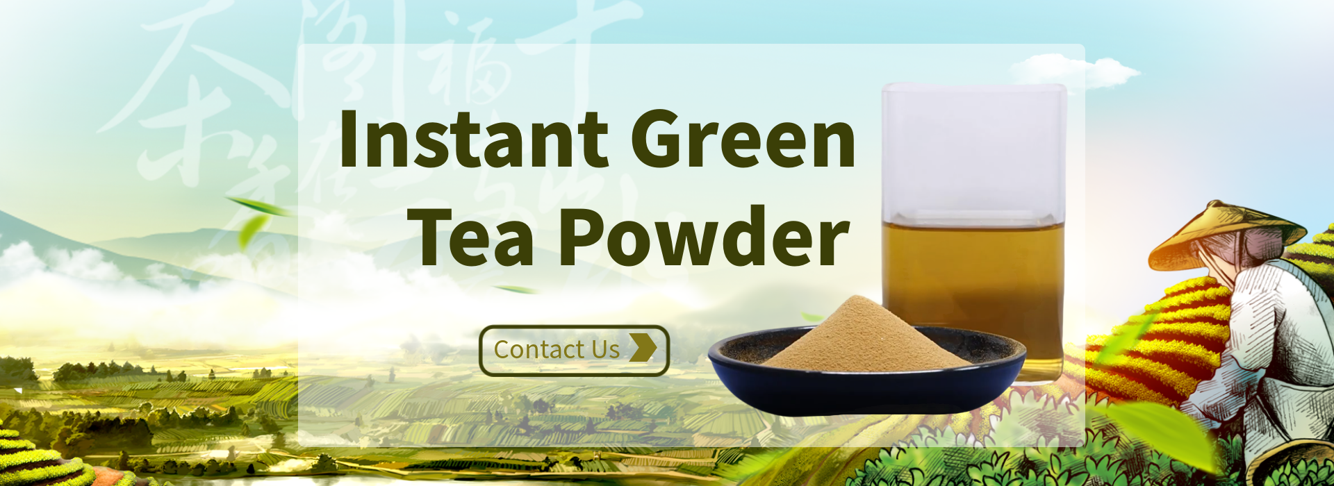 instant green matcha tea powder