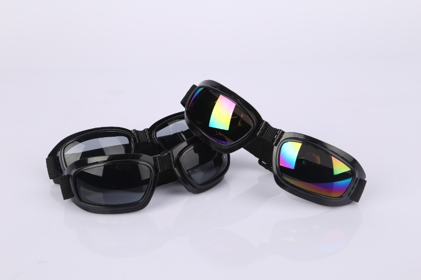 Two folding riding goggles