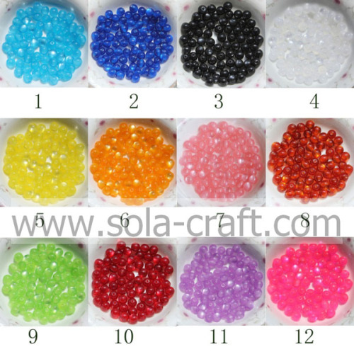 Perles d&#39;espacement de bijoux d&#39;oeil de chat de résine ronde de boule de mode avec des couleurs mélangées 6MM 500pcs