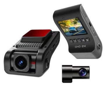 2-inch top configuration dual dashcam with GPS