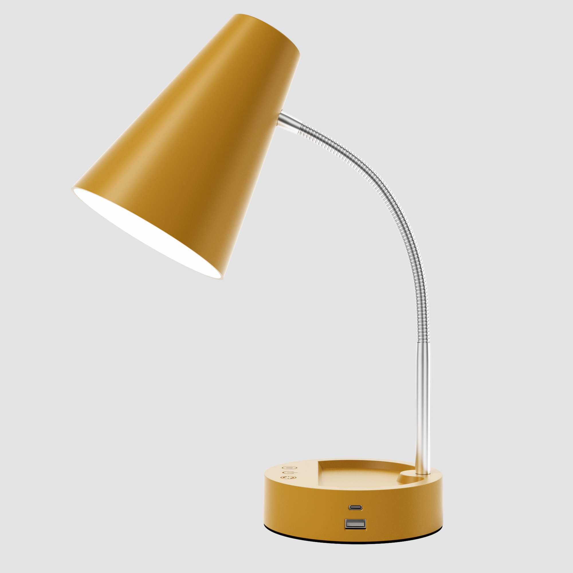 T088 Plastic lampshade hose LED desk lamp with USB charging port (5)