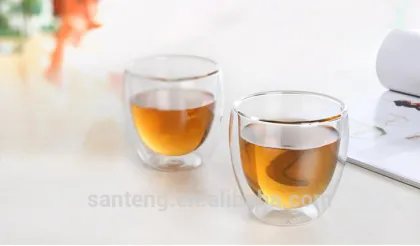 Double wall glass cup