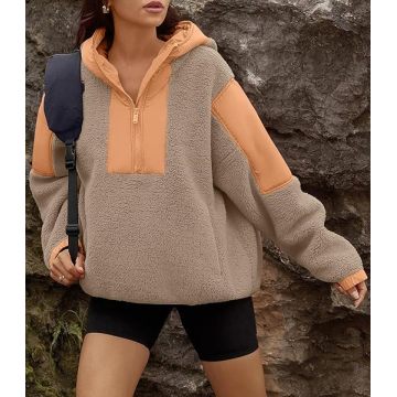 Mujer jalete de vellón de lana sudadera de lana sudadera con bolsillos con bolsillos