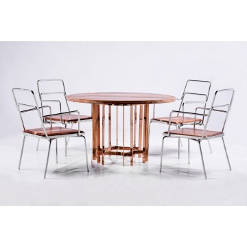 Goolee Fashion Durable Stainless Steel Metal Dining Table And Chair
