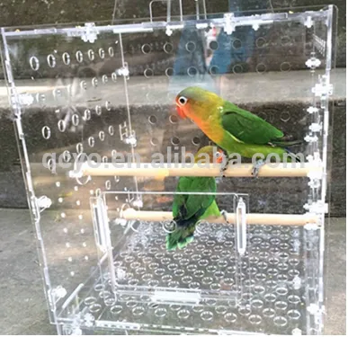 SGS certification clear acrylic bird feeder pets feeder small animal feeder