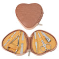 6 Pcs Hot Sale Heart Shape Bag Zipper Manicure Set for Gift