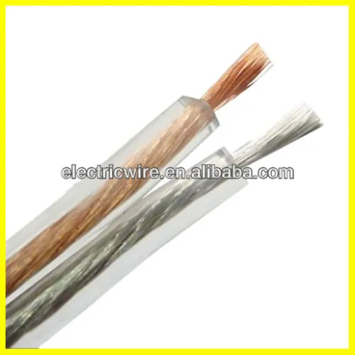 Transparent Pvc Gold And Silver Speaker Cable Wire, High Quality