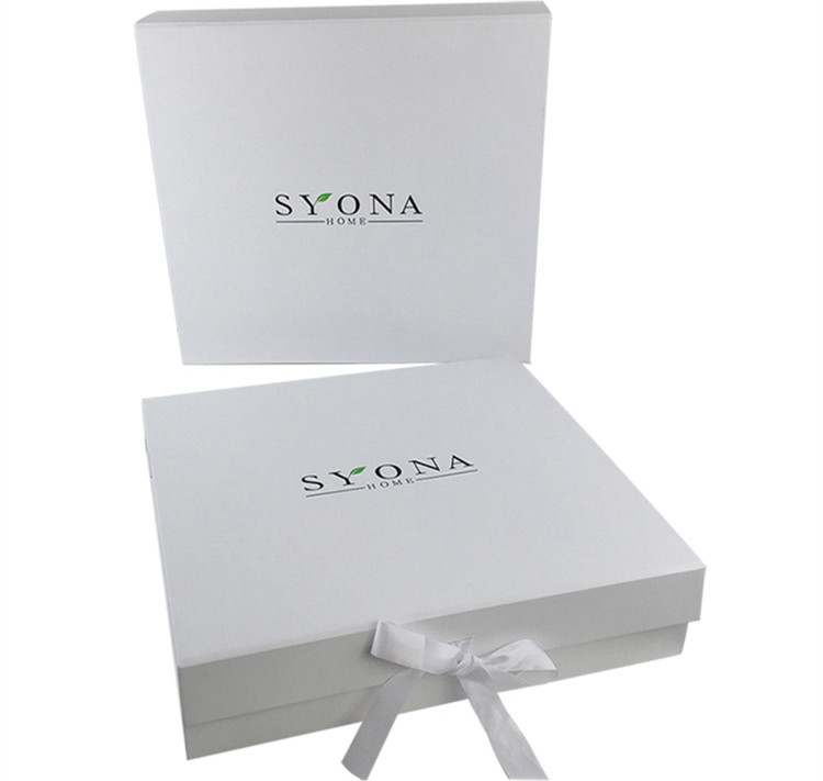 White Cardboard Ribbon Tie Decoration Gift Box