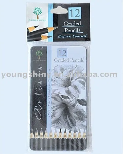 12-pc Graded Pencils w/Metallic Box
