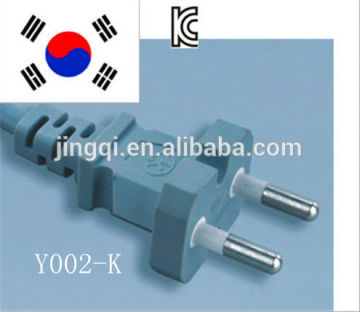 Korean KC standard two-pin plug power cord