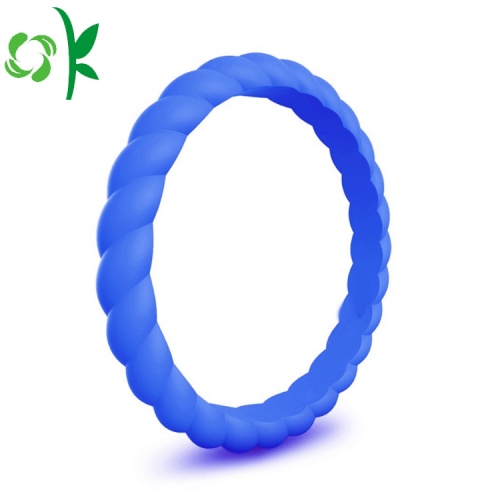 Custom Twist-shape Silicone Getah Perkahwinan Ring Ring