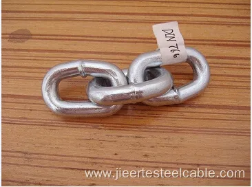 Electro Galvanized DIN766 Welded Steel Short Link Chain