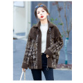 Lambswool fur one short jacket female