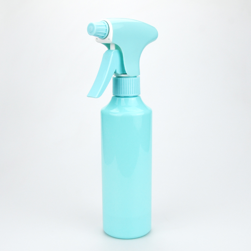 Ventas calientes 350 ml de color rosa verde fino botellas de pulverizador de pulverización continua para aceite para el cabello