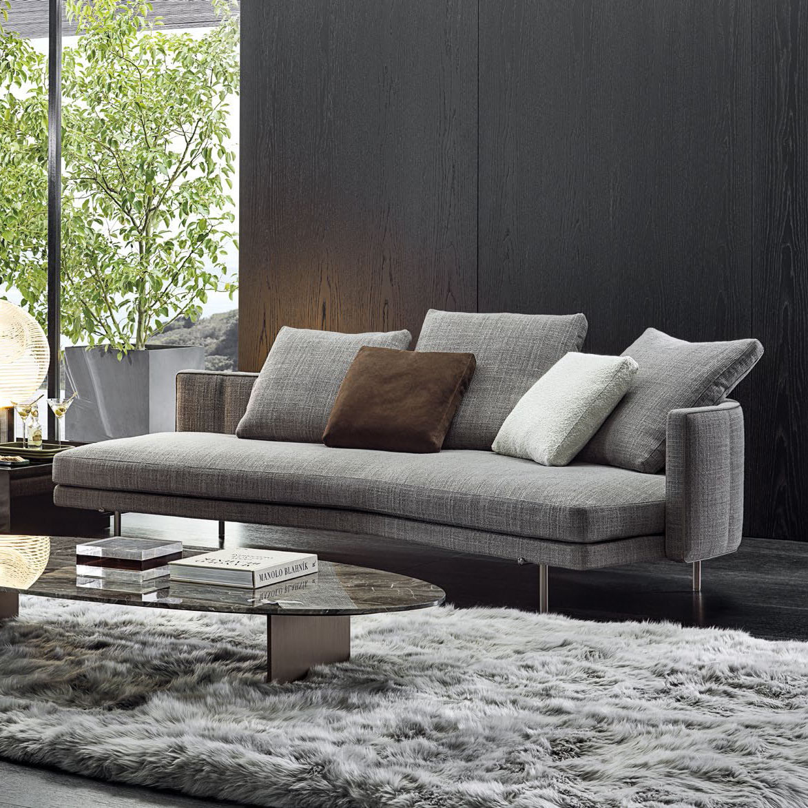 Sofa rumah kontemporer kulit desain Italia