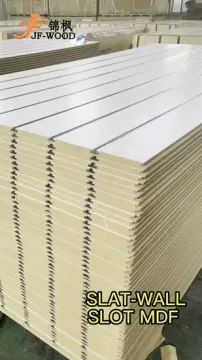 Slatwall Aluminum Insert Profile with Wood Grain Color Slot MDF 7 Full Groove + 2 Half Groove