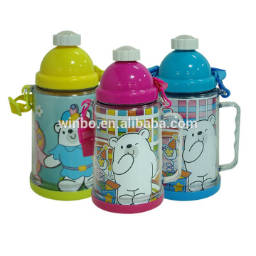Big carrying handle water bottle with double wall