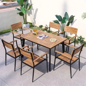 American Style Outdoor Patio Banquet Plastic Wood Composite Table - Wholesale KD Furniture