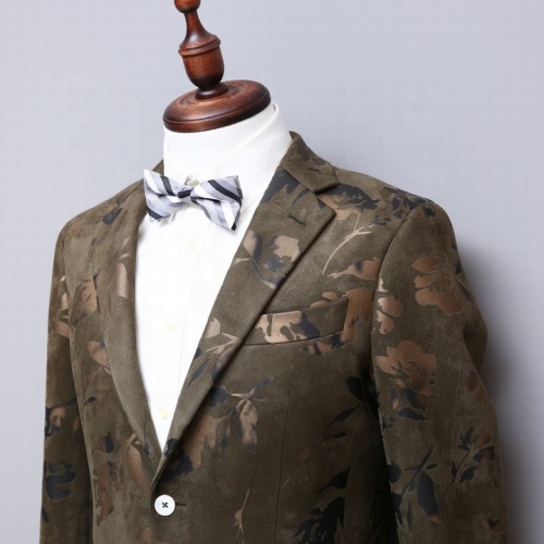 Custom Printing Fashion Men's Green Blazer Suit