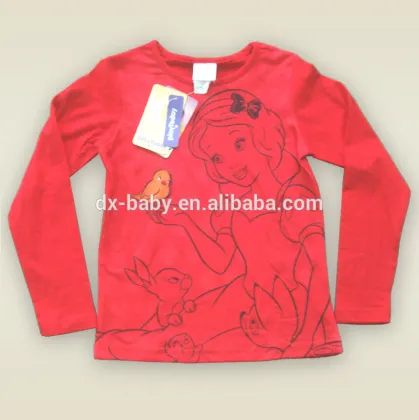 Cotton long sleeve t-shirt fancy girl long sleeve t shirt long sleeve t shirt