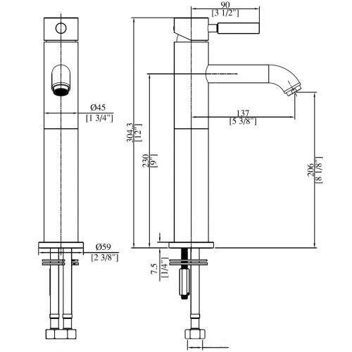 Tall Raised Basin Faucet Single Handle Raised Basin Faucet Supplier