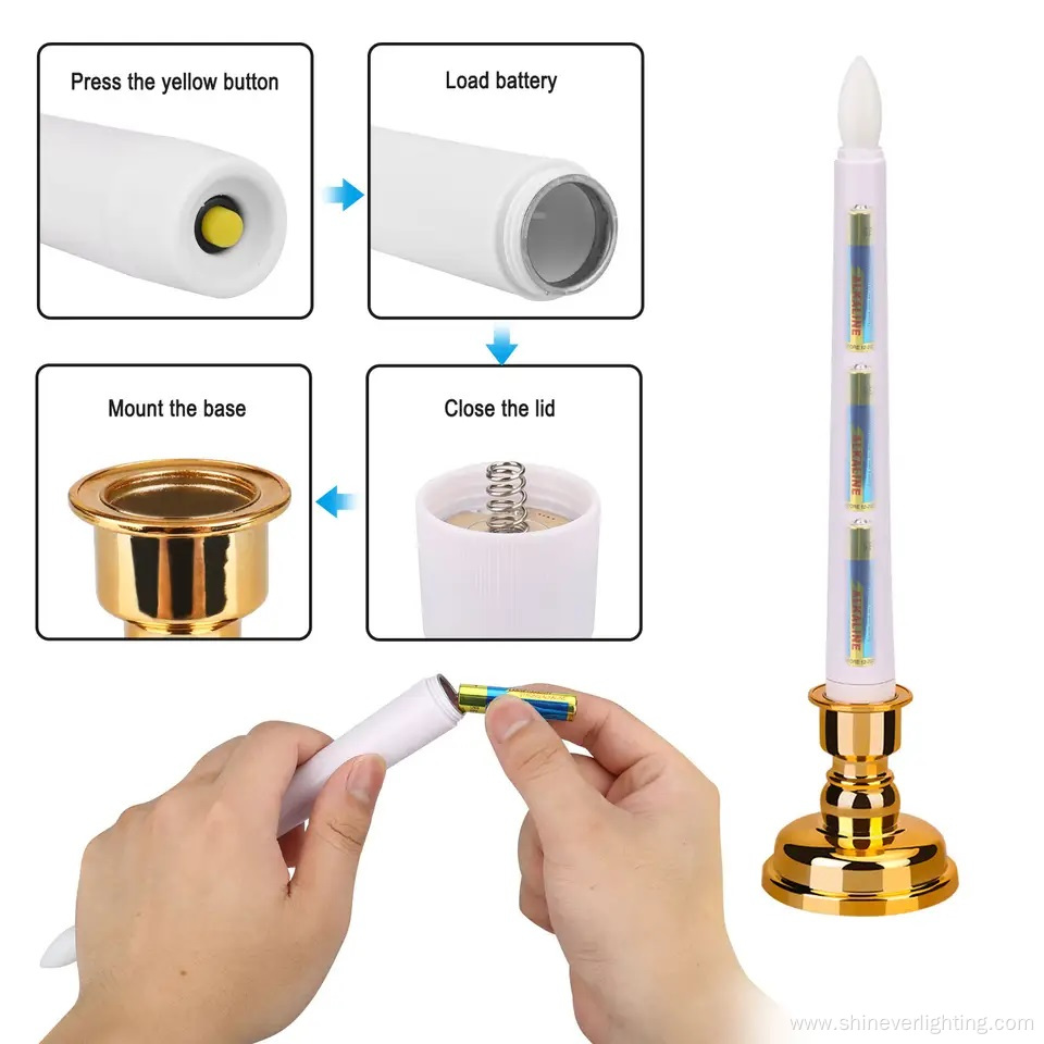 Flameless Timer Function Battery Flickering LED Tea Light