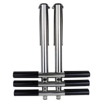 3 Step Pontoon Ladder Foldable Stainless Steel Marine Rear Entry Telescoping Ladder Wide Steps Swim Boat Ladder