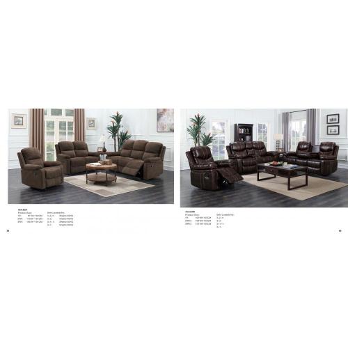 Brown Leather Recliner Sofa Set For Hotel