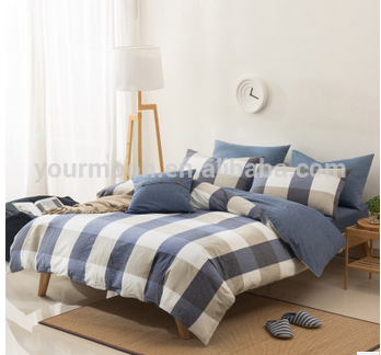 Cheap modern style stone washed yarn dyed home bedding set/duvet cover set