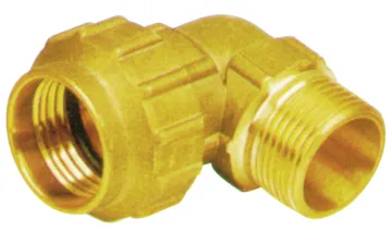 Elbow brass fitting for MDPE pipes