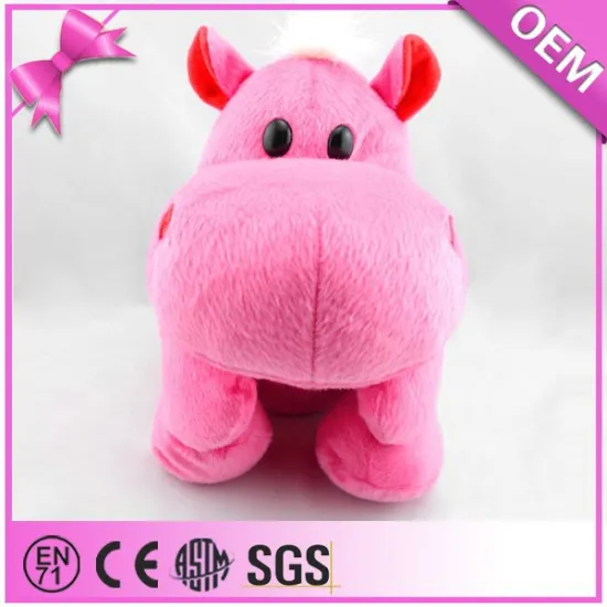 Hot sale eco friendly adorable pink hippo plush toy wholesale