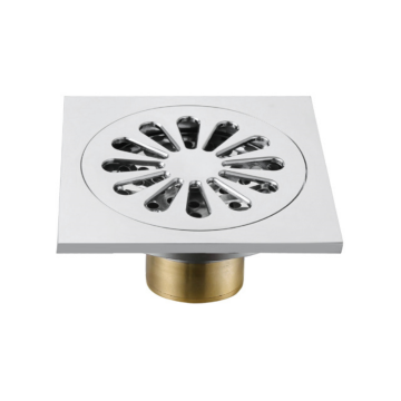 Above floor drain shower