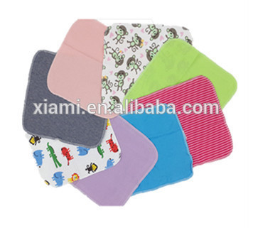 new arrival 100% cotton custom pure color lovely animal pattern baby wash cloth