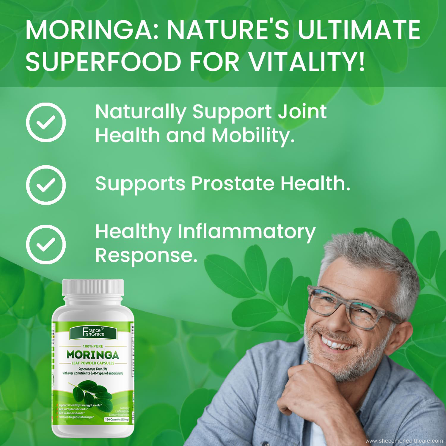 Moringa Oleifera Complete Gluten Free Moringa Leaf Capsules