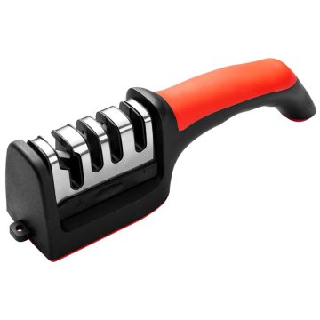 Black 3/4-Segment Kitchen Hand-Held Multi-Functional Knife Sharpener