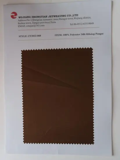 100% Polyester 340t Ribstop Pongee