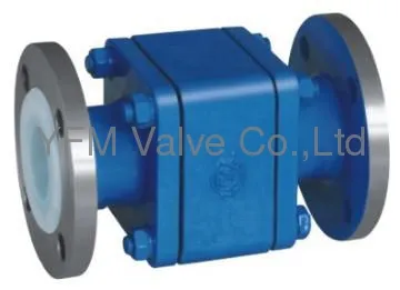 Telfon lined flanged  lift type floating-ball check valve