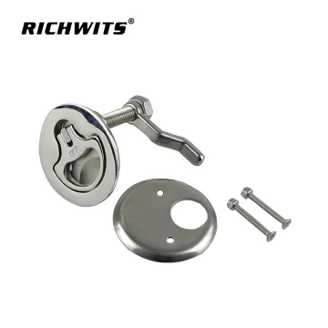 High Polished Stainless Steel 316 Flush Lift Ring Pull Handle Marine Rigging Round Boat Hatch Latch