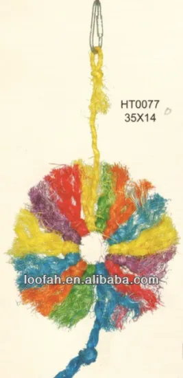 coloful hemp rope toy for birds