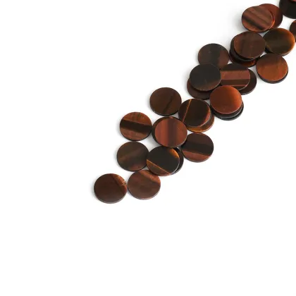 Wholesale Red Tiger Eye Stone Coin Shape Cutting