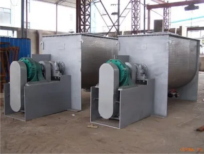 Stone-like coating horizontal double belt mixer