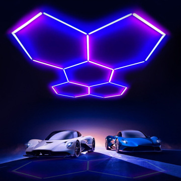 Sunled RGB Hexagonal Car Garage Wash Light with Customizable Logo