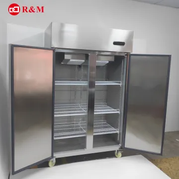 Guangzhou Refrigeration Equipment Manufacturer: Supermarket Meat Sale Vertical Commercial Fridge Double Door Refrigerator Freezer